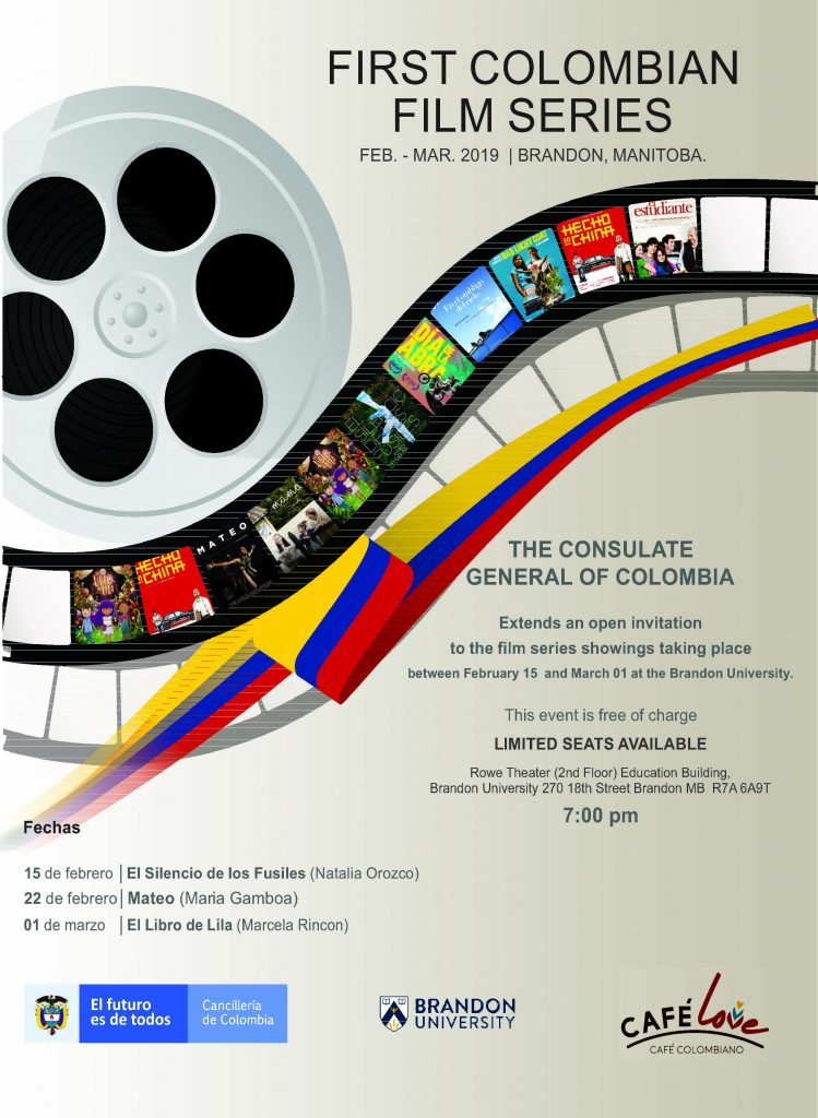 Poster for film series shows a reel with film below it.
