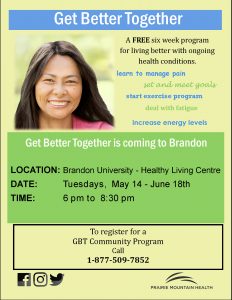Poster for Get Better Together features the face of a smiling woman, with details about the event