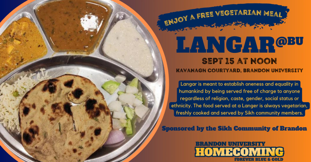 Picture of a meal with a description of Langar