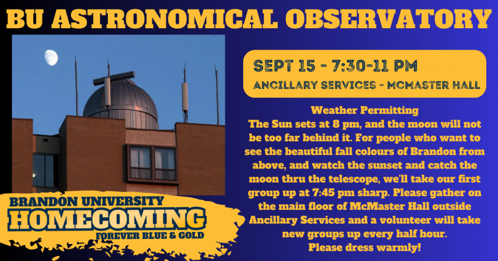 Event Poster shows photo of Observatory