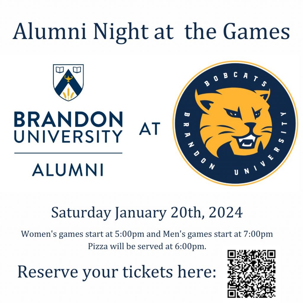 Poster for Alumni Night at the Games features a BU Alumni Association logo and a BU Bobcats logo