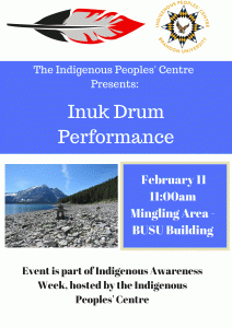 Inuk Drum Performance – Indigenous Awareness Week 2019 – Events