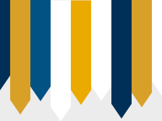 Series of blue, white and gold ribbons